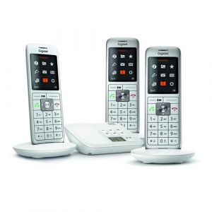 Gigaset CL660A Trio - Téléphone sans fil - système de répondeur avec ID d'appelant - DECTGAP - blanc + 2 combinés supplémentaires