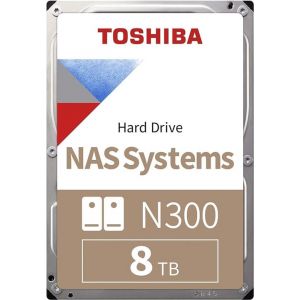 Toshiba N300 NAS - Disque dur - 8 To - interne - 3.5" - SATA 6Gb/s - 7200 tours/min - mémoire tampon : 256 Mo