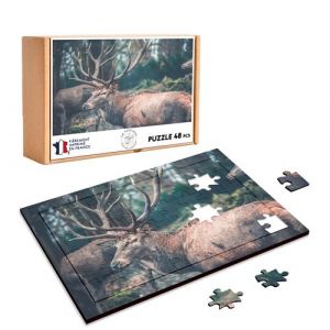 Puzzle en bois 48 Pi&egrave;ces Fabulous - Cerf en Gros Plan Grand M&acirc;le (28 x 20 cm)