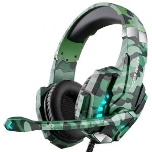 Casque Gamer KOTION EACH G9600 RGB Camouflage - Filaire PC - Vert