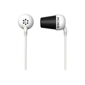 Koss PLUG - Écouteurs - intra-auriculaire - filaire - jack 3,5mm - isolation acoustique - blanc