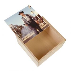 Boite Coffret en Bois - Fabulous - Cowboy Shérif Western Duel au Revolver (11 x 11 x 3,5 cm)
