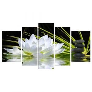 OHP Tableau Multi Panneaux Mural 110cm*60cm Zen Lotus Sans cadre .