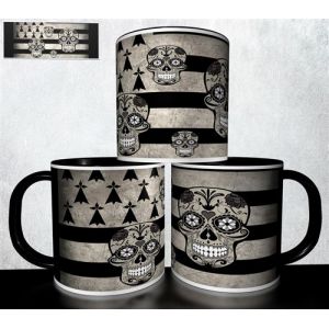 Mug collection design - Drapeau Bretagne T&ecirc;te de Mort 902