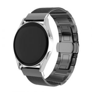 Strap-it Bracelet acier milanais - compatible pour Samsung Gear Sport (noir)
