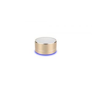 Enceinte metal bluetooth pour smartphone samsung, huawei, sony, etc port usb carte tf auxiliaire haut-parleur micro mini (or)