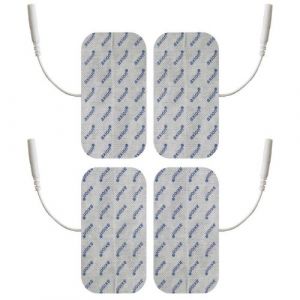 4 &eacute;lectrodes/patch d'&eacute;lectrostimulation 10X5 cm connexion 2mm