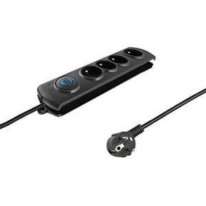 qoltec 50105 Multiprise avec parasurtenseur, 4 Noir