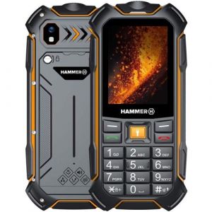 T&eacute;l&eacute;phone portable renforc&eacute; Batterie 3500mAh &Eacute;tanche IP68 Bouton SOS Hammer Noir / Orange