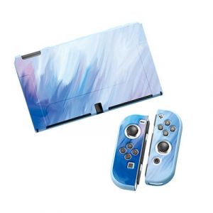 Switch Coque de Protection Frusde Givré Aquarelle Housse pour Nitendo Switch OLED-Bleu