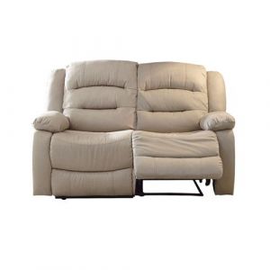 JANS - Canapé Relax Manuel 2 Places Tissu Beige - BAUWENS