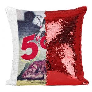 Fabulous Coussin avec Housse Sequin - Paillettes Rouge 5e Colonne Vieille Affiche Fran&ccedil;aise de Film [40 x 40 cm]