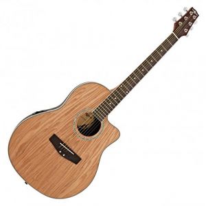 Guitare &Eacute;lectro-Acoustique Roundback Deluxe par Gear4music, Naturel