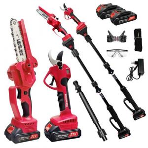 Scie d'&eacute;lagage sans fil, scie t&eacute;lescopique, s&eacute;cateur &eacute;lectrique, LINFE, ensemble d'outils de jardinage, perche t&eacute;lescopique r&eacute;glable, rotation &agrave; 180 degr&eacute;s