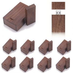 Victorvan 10 clés USB 4G Wood 2.0 avec étui en bois, clé USB, lecteur zip