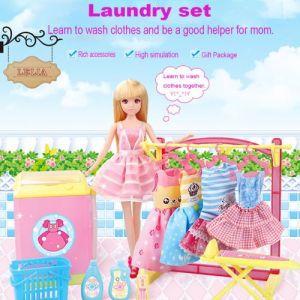 Lave-linge Princesse Doll Dress Up Jouer Pretend Toy Machine à laver pour les enfants Pealer8520