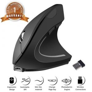 Souris verticale sans fil ergonomique avec souris verticale,souris optique rechargeable optique 2.4G Souris800/12001600DPI