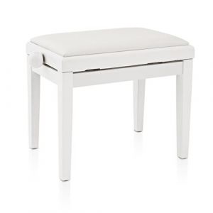 Tabouret de Piano R&eacute;glable par Gear4music, Blanc