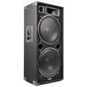 MAX MAX215 - Enceinte disco, puissance de 2000 Watts, 2x 15 pouces, idéale pour les soirées disco, les karaokés, les fêtes