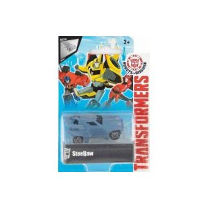 Transformers voiture steeljaw - vehicule miniature en metal - serie 1 - voiture bleu et grise