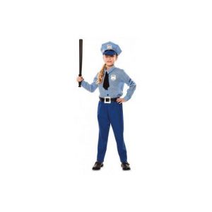 Panoplie agent de police fille 5/6 ans - costume de deguisement enfant (arme non incluse) - jeu de role
