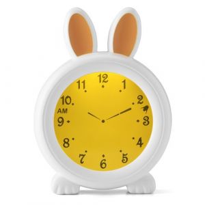 Réveil enfants pédagogique et veilleuse, lapin Alecto BC100BUNNY Blanc