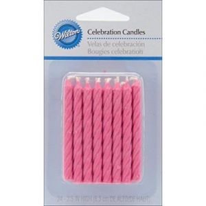 Wilton 2811-213 Paquet de 24 bougies d'anniversaire Rose