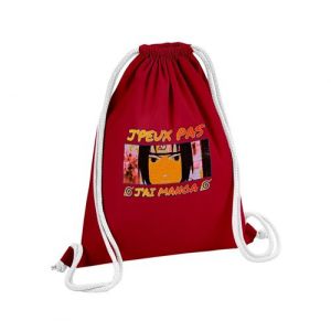 Fabulous Sac de Gym en Coton Rouge J'peux Pas J'ai Manga Sasuke 12 Litres