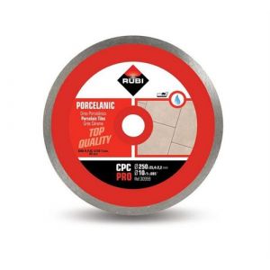 Disque diamant pour grès porcelaine jante continue 250 mm x 25,4 mm CPC-250 PRO Rubi