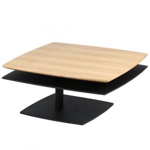 TYLIA - Table Basse Carrée avec Double Plateau Pivotant - Altobuy