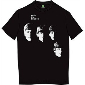 With the beatles mens black vintage print/m/tee shirt