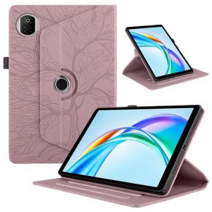 &Eacute;tui FOXDOCK &agrave; rabat rotatif &agrave; 360&deg; pour Honor Pad X7 8.7 Inch , r&eacute;sistant aux chocs et dot&eacute; d'un support vertical-Rose