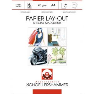 SCHOELLERSHAMMER BLOC PAPIER LAYOUT MARKER 75 FEUILLES A4