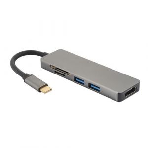 Type-c usb c vers 4k hdmi adaptateur 3. 0 hub transfert de données port chargement tf lecteur carte sd gris ac1402
