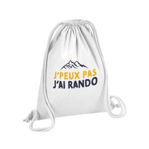 Fabulous Sac de Gym en Coton Blanc J'peux pas j'ai rando 12 Litres
