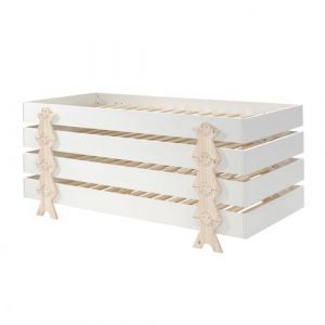 STAPEL - Lot de 4 Lits Empilables 90x200cm Blancs Smiley - Altobuy