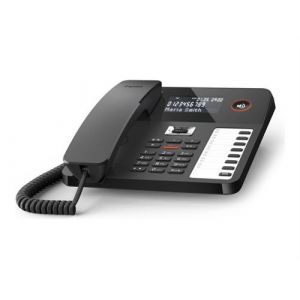 Gigaset Desk 800A - Téléphone filaire - système de répondeur avec ID d'appelant - noir