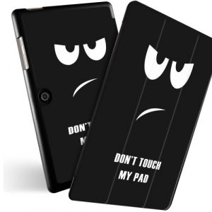 Etui en PU support triple motif imprimé Ne touchez pas à mon bloc-notes. pour votre Acer Iconia One 10 B3-A50