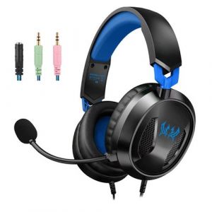 Casque Gamer KOTION EACH G3100 avec Micro et C&acirc;ble de Conversion - pour PS5, PS4, Bleu