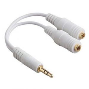 Splitter jack audio 3.5 m - Adaptateur Stéréo pour Ecouteurs et Casque - Blanc