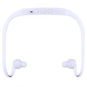 Casque Sport Étanche Sans Fil Avec Emplacement Micro SD Jusqu'à 8GB Rose Blanc YONIS