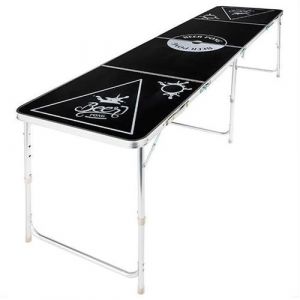 HI Table de Bière-pong Pliable Réglable en Hauteur Portable Barbecue Table de Jeu à Boire Jeu de Soirée Table à Plateau Jardin Extérieur 423930