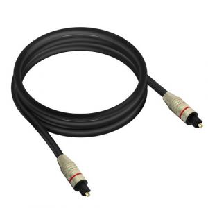 Câble Optique Audio Numérique Connecteur Toslink Flux lumineux 2m LinQ Noir