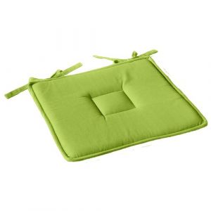 Enjoy Home - Galette de chaise uni effet Bachette - 40 x 40 cm - Vert Anis
