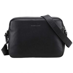 Arthur & Aston - Besace en cuir "Ange" noir - 35 x 26 x 12 cm - Noir