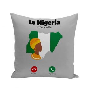 Fabulous Coussin gris Le Nigeria M'Appelle Drapeau [40x40 cm]