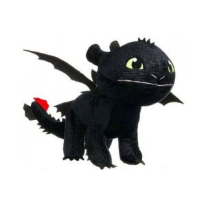 Peluche geante dragons : krokmou dragon noir 90 cm - grande peluche licence xxl - enfant