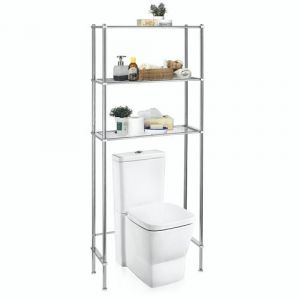 Étagère toilettes WC RAFA économiseur d'espace avec 3 tablettes, en métal chromé