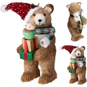 figurine ours brun d&eacute;co no&euml;l polyfoam 32cm - mod&egrave;le al&eacute;atoire  - g&eacute;n&eacute;rique yzb010390