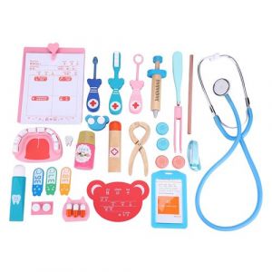Enfants En Bois Médecin Jeu Docteur Jouet Kit Médecin Prétendre Des Jeux De Rôle Avec Des Complices